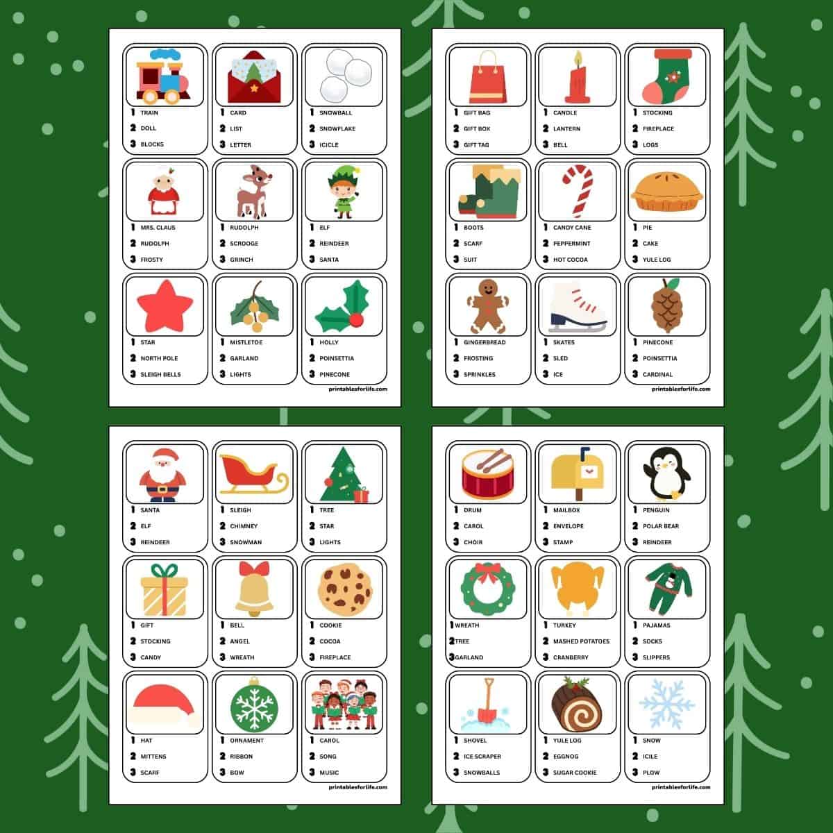 free printable christmas charades game cards pdf
